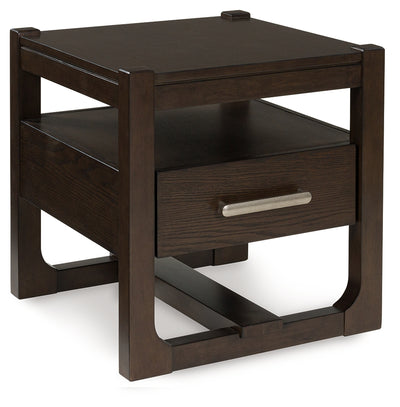 Tampa Furniture Outlet Lutz - Ashley Furniture - Breckington End Table - Rectangular End Table / Dark Brown - T656-3