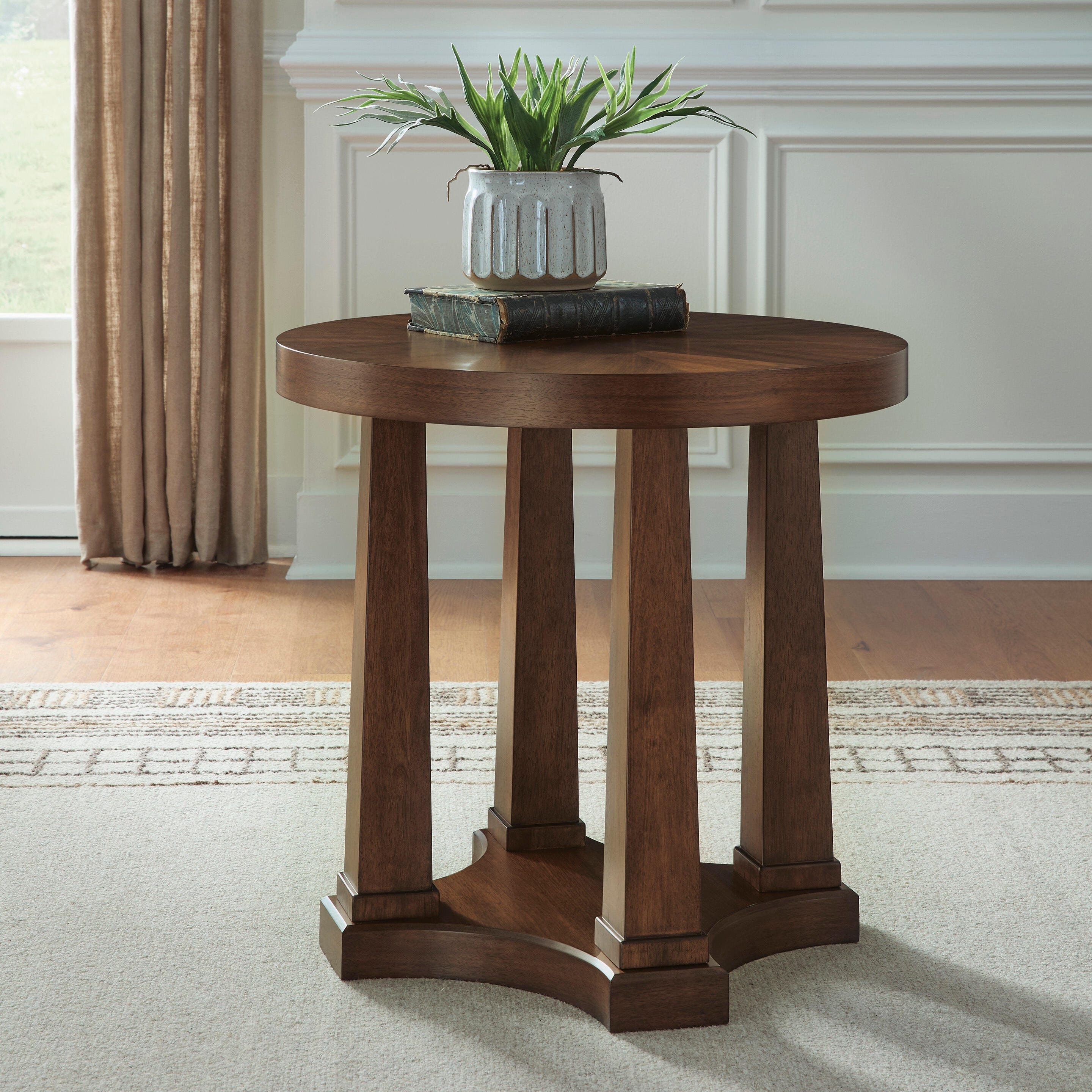 Tampa Furniture Outlet Lutz - Ashley Furniture - Rustic Plains End Table - Round End Table - T877-6
