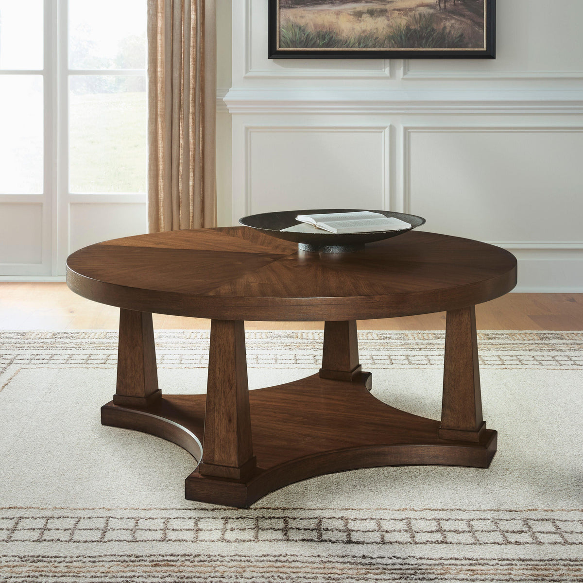 Tampa Furniture Outlet Lutz - Ashley Furniture - Rustic Plains Coffee Table - Round Cocktail Table - T877-8