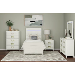 Tobias 2-Drawer Nightstand with USB in White