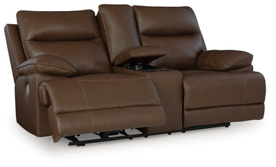 Tampa Furniture Outlet Lutz - Ashley Furniture - VonRyan Living Room - PWR REC Loveseat/CON/ADJ HDRST / Tobacco - U1040018