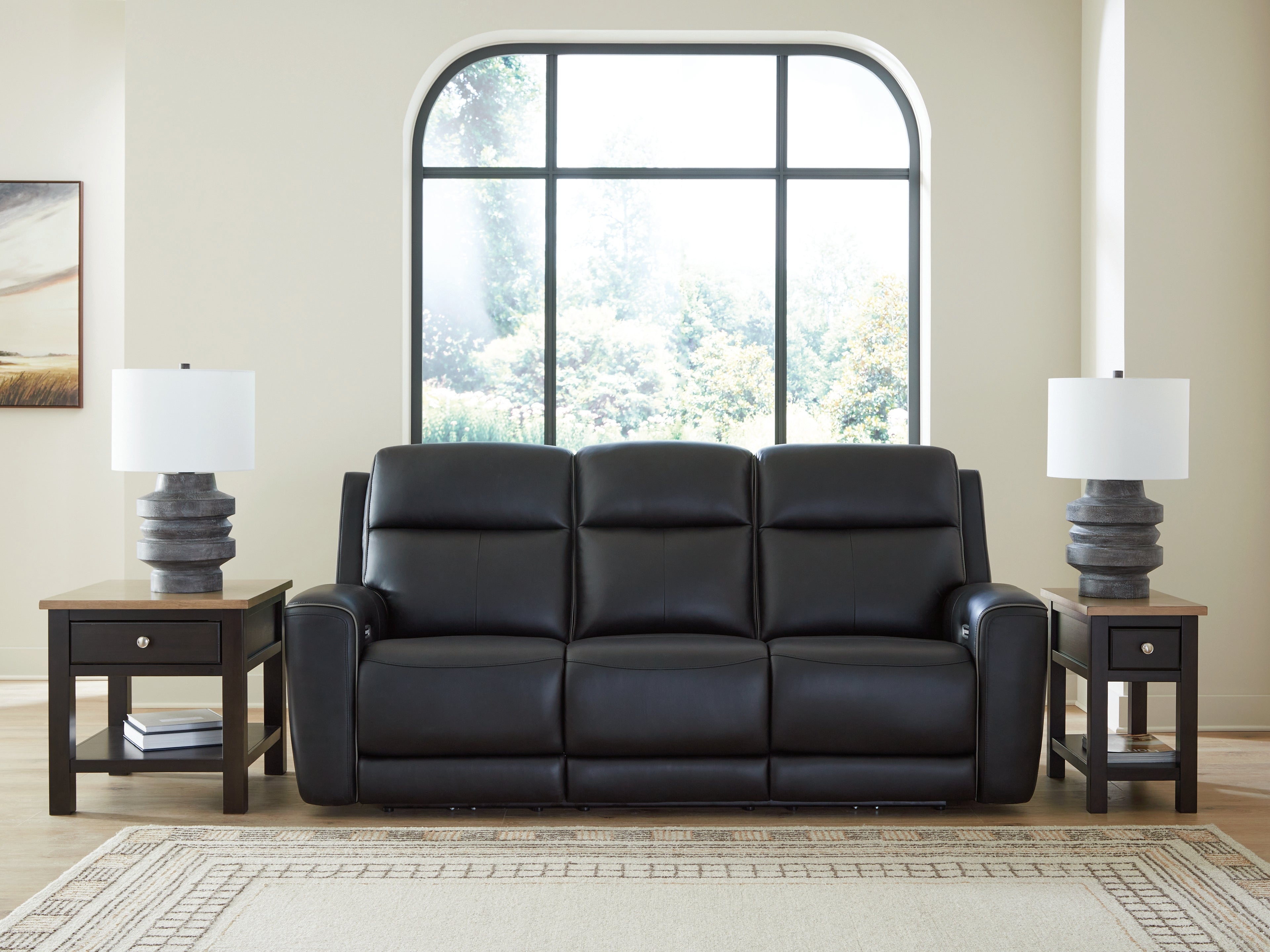 Tampa Furniture Outlet Lutz - Ashley Furniture - 5Z-Comfort Living Room - PWR REC Sofa with ADJ Headrest / Onyx - PCU1090215