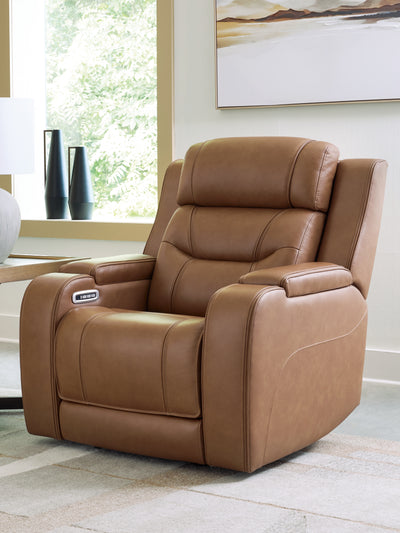 Tampa Furniture Outlet Lutz - Ashley Furniture - Knightington Living Room - Power Recliner w/Audio Seating / Caramel - PCU1160013A