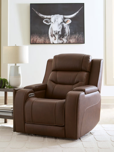Tampa Furniture Outlet Lutz - Ashley Furniture - Knightington Living Room - Power Recliner w/Audio Seating / Brown - PCU1160213A
