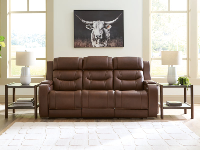 Tampa Furniture Outlet Lutz - Ashley Furniture - Knightington Living Room - PWR REC Sofa w/Audio Seating / Brown - PCU1160215A