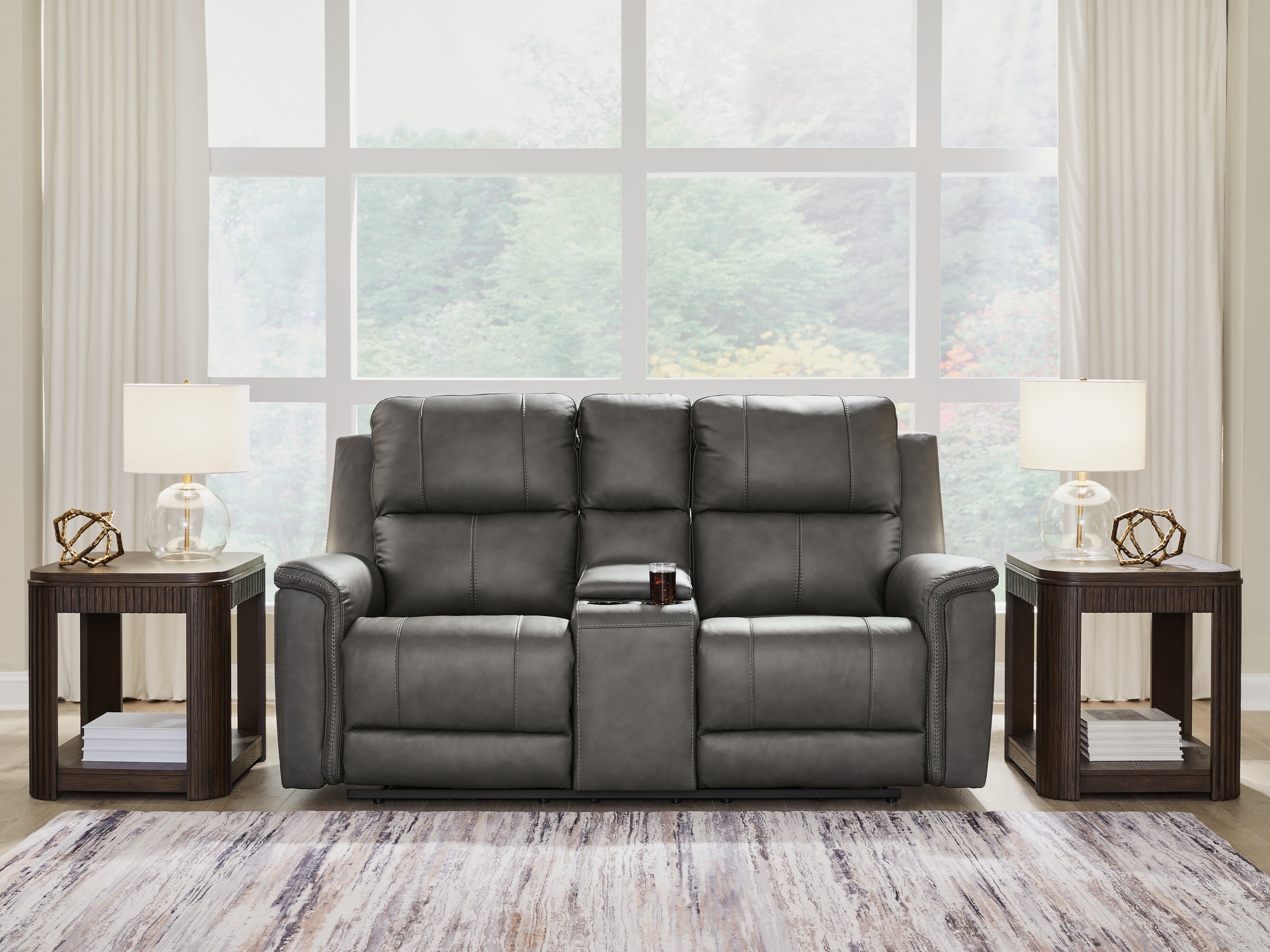 Tampa Furniture Outlet Lutz - Ashley Furniture - Bleckley Living Room - PWR REC Loveseat/CON/ADJ HDRST / Anchor - PCU1200018