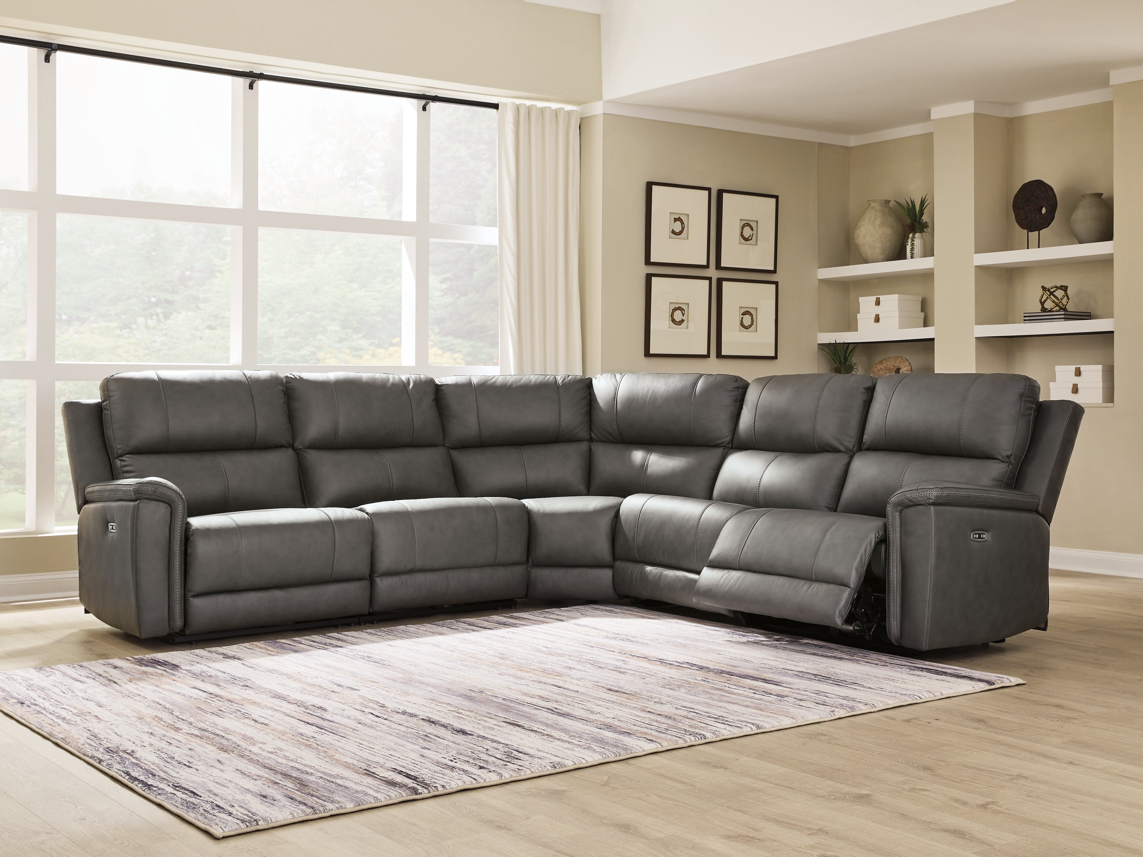 Tampa Furniture Outlet Lutz - Ashley Furniture - Bleckley Sectional - 5-Piece Power Reclining Sectional / Anchor - PCU12000S4