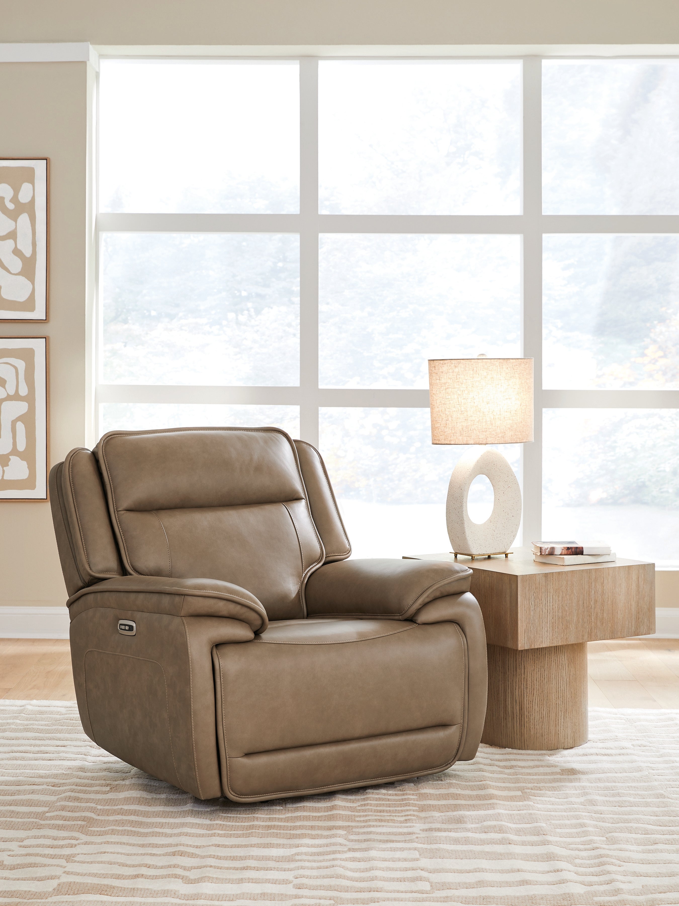 Tampa Furniture Outlet Lutz - Ashley Furniture - Glencroft Living Room - PWR Recliner/ADJ Headrest / Sahara - PCU1240013