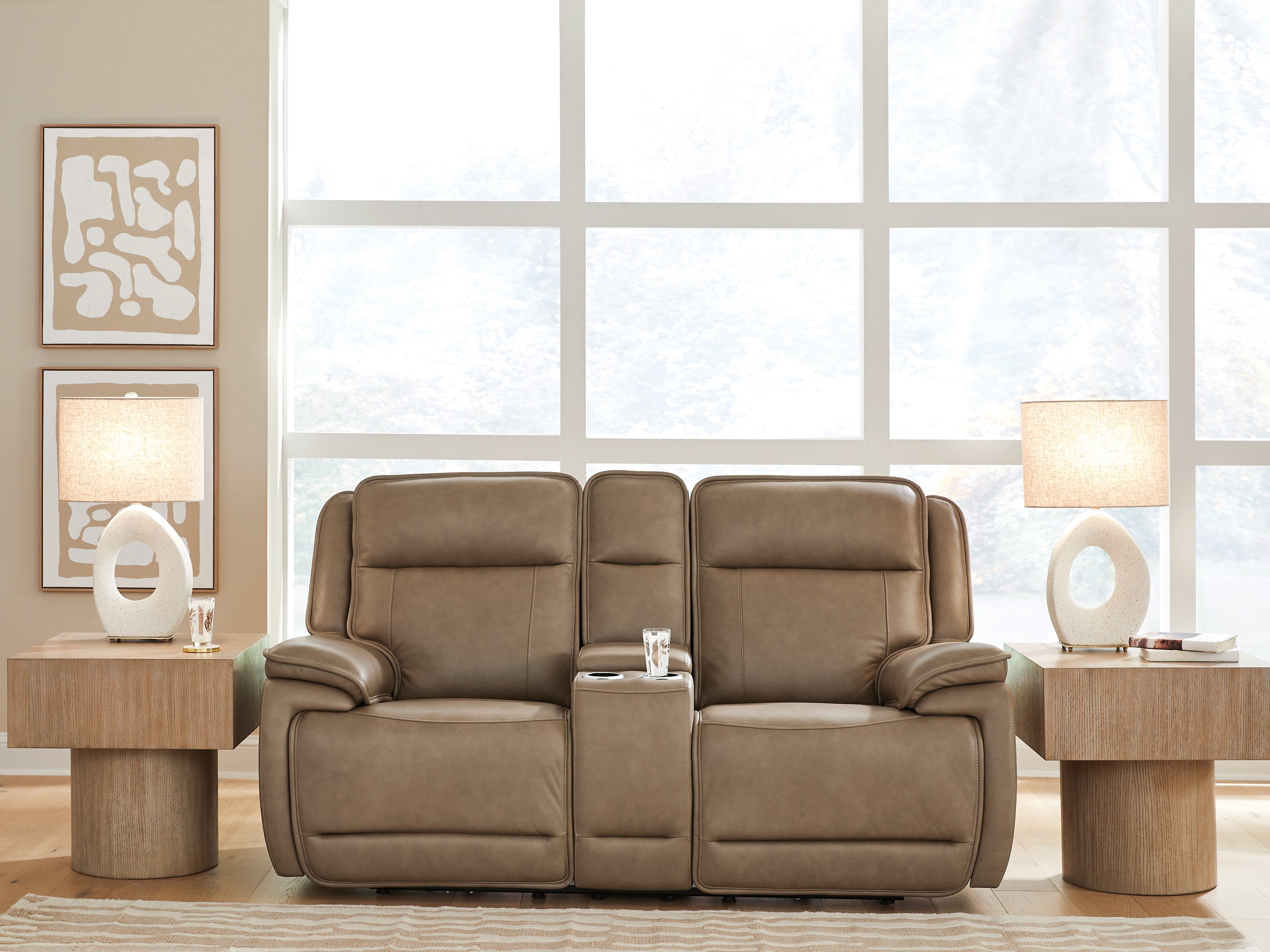 Tampa Furniture Outlet Lutz - Ashley Furniture - Glencroft Living Room - PWR REC Loveseat/CON/ADJ HDRST - PCU1240018