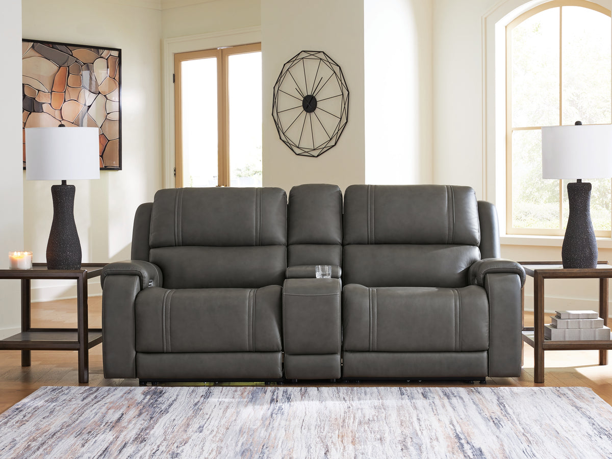 Tampa Furniture Outlet Lutz - Ashley Furniture - 5Z - Pittson Sectional - 3-Piece Power Reclining Sectional Loveseat with Console - PCU12600S2