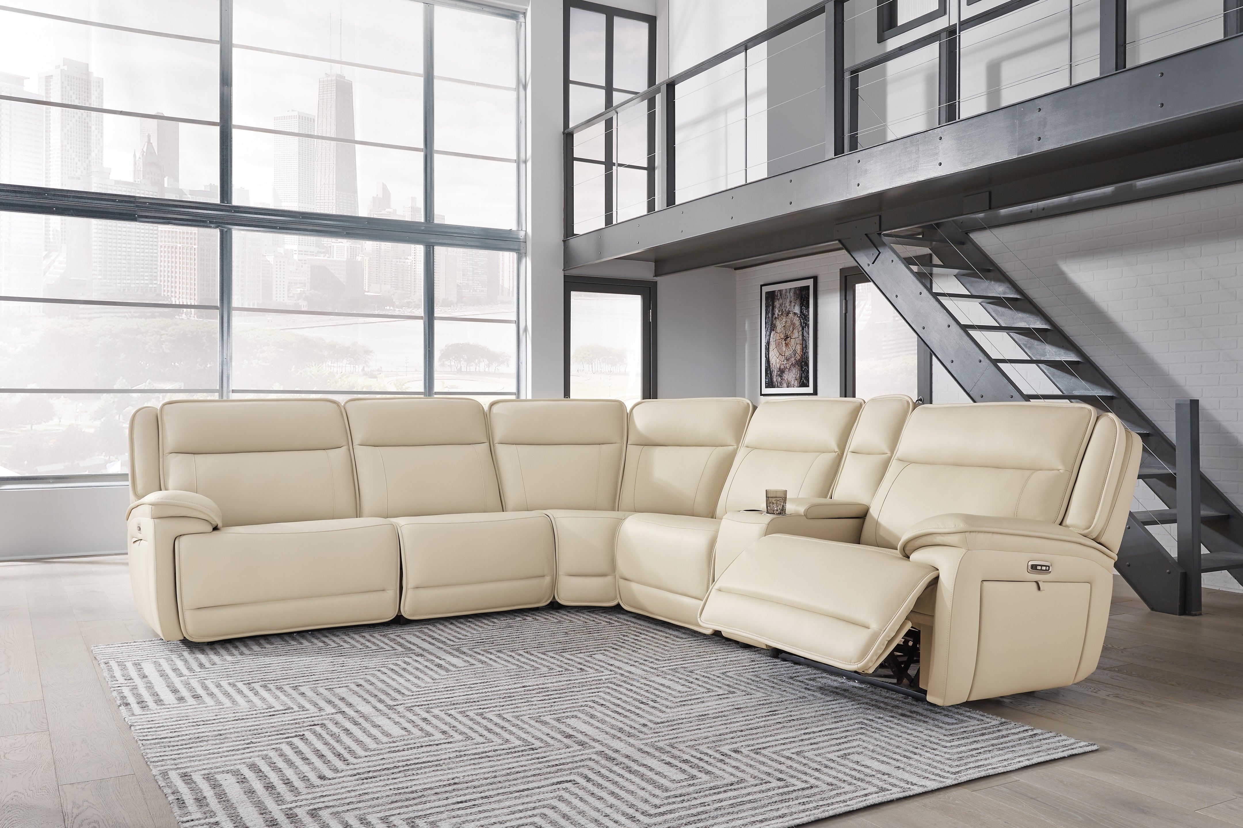 Tampa Furniture Outlet Lutz - Ashley Furniture - Double Deal Sectional - 6-Piece Power Reclining Sectional / Almond - U13001S1