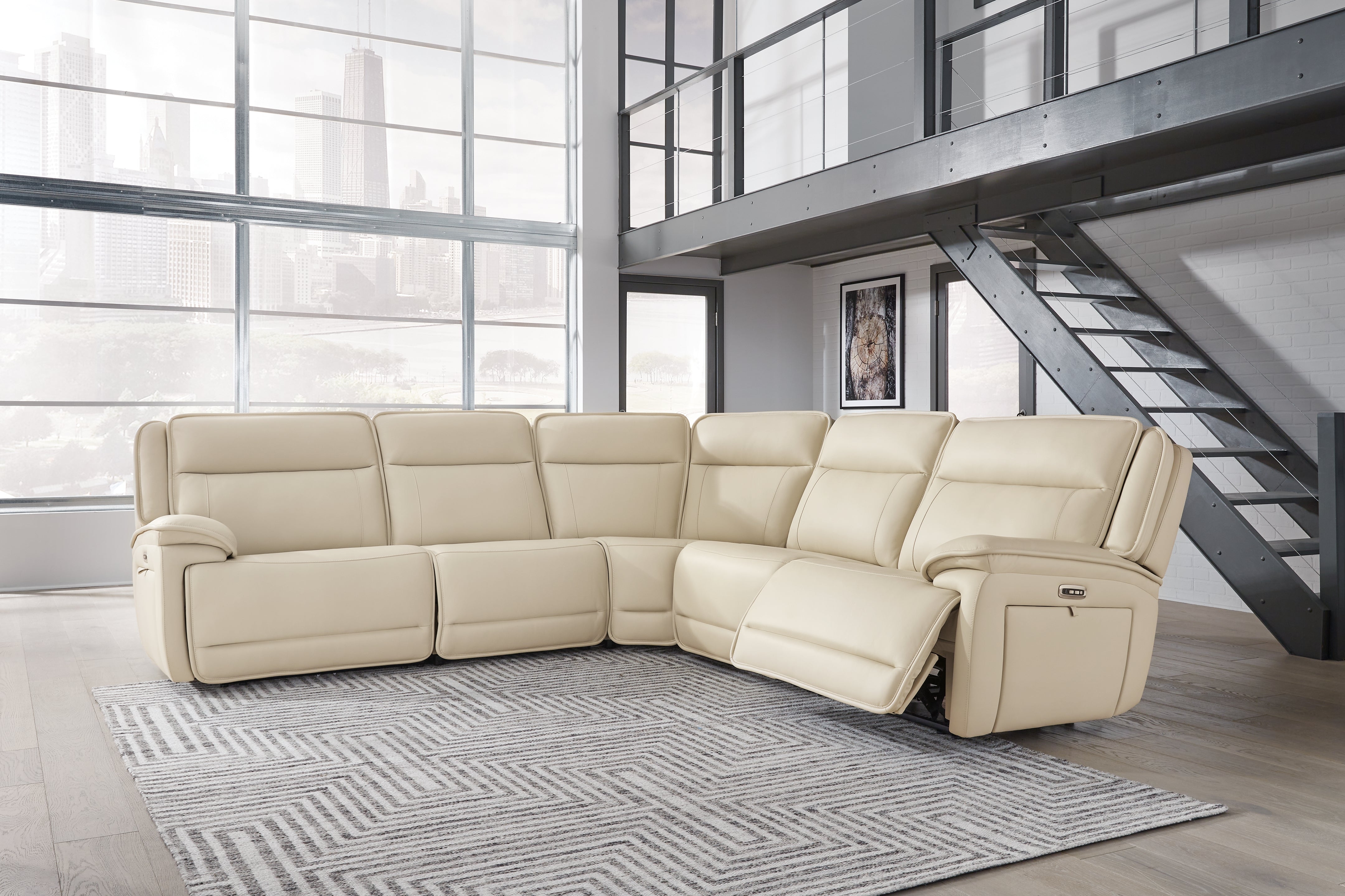 Tampa Furniture Outlet Lutz - Ashley Furniture - Double Deal Sectional - 5-Piece Power Reclining Sectional / Almond - U13001S2