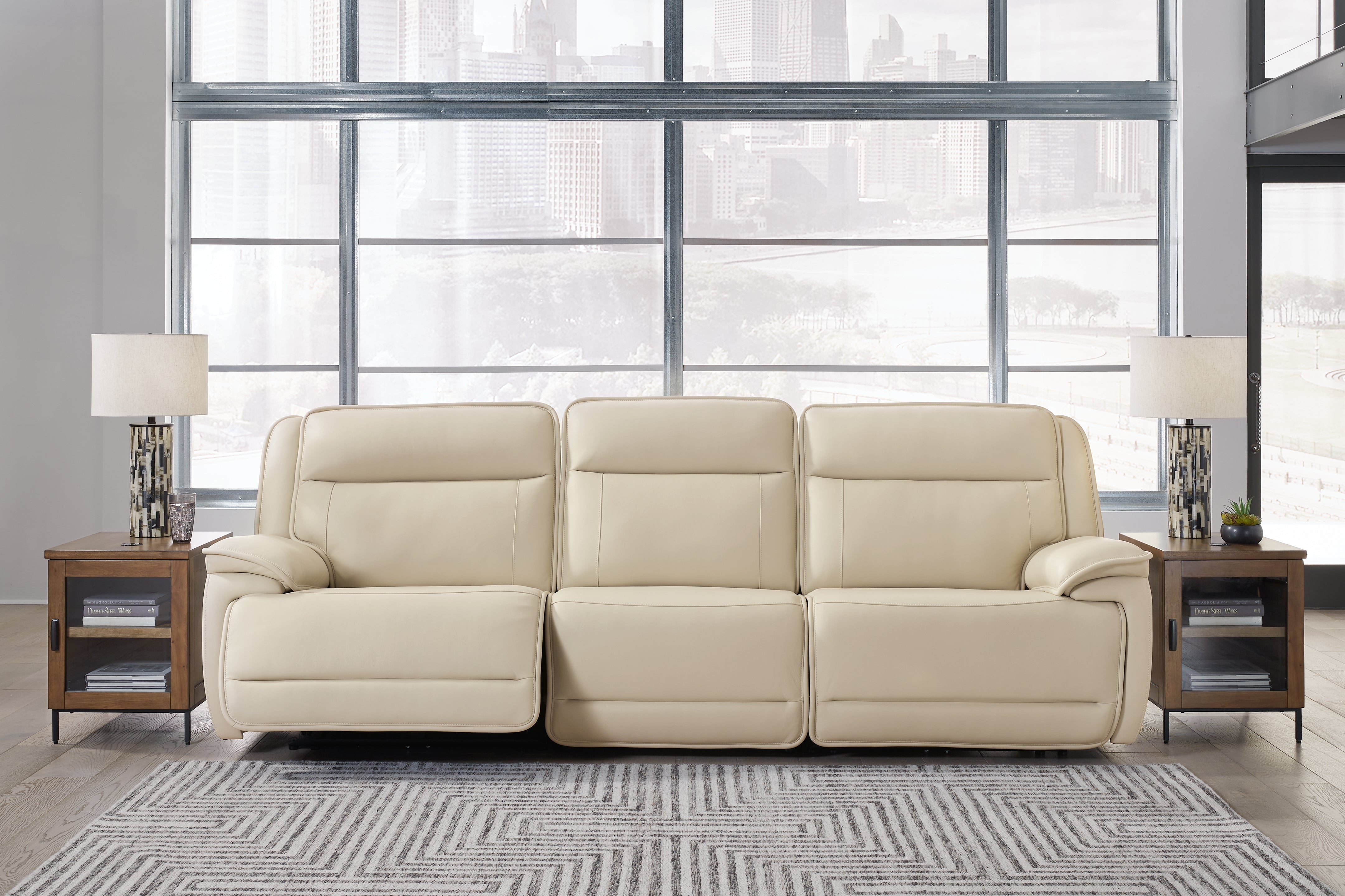Tampa Furniture Outlet Lutz - Ashley Furniture - Double Deal Sectional - 3-Piece Power Reclining Sofa Sectional / Almond - U13001S5