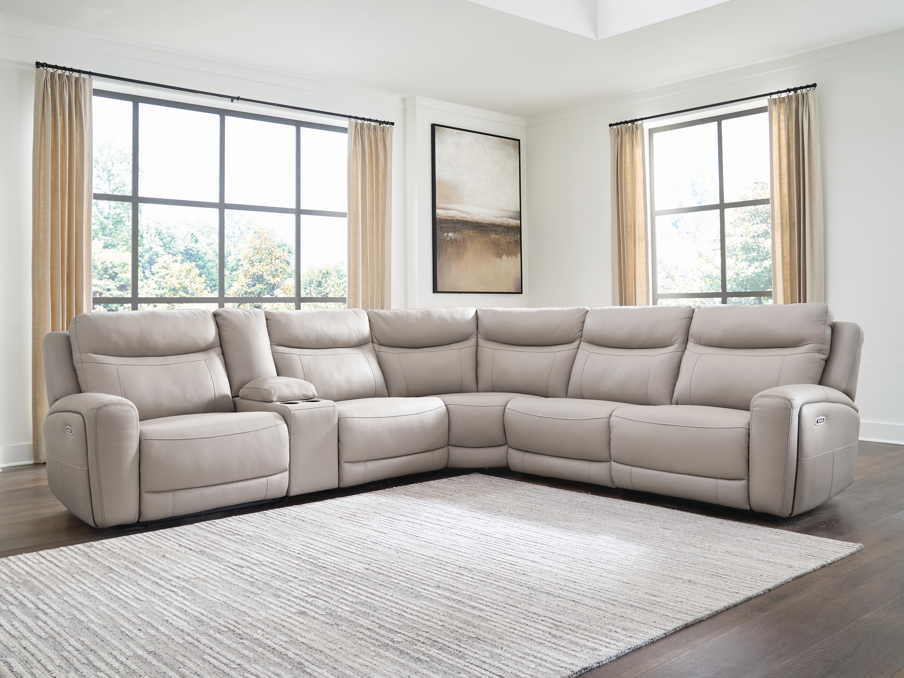 Tampa Furniture Outlet Lutz - Ashley Furniture - Gravier Sectional - 6-Piece Power Reclining Sectional with Storage Console - U13300S5