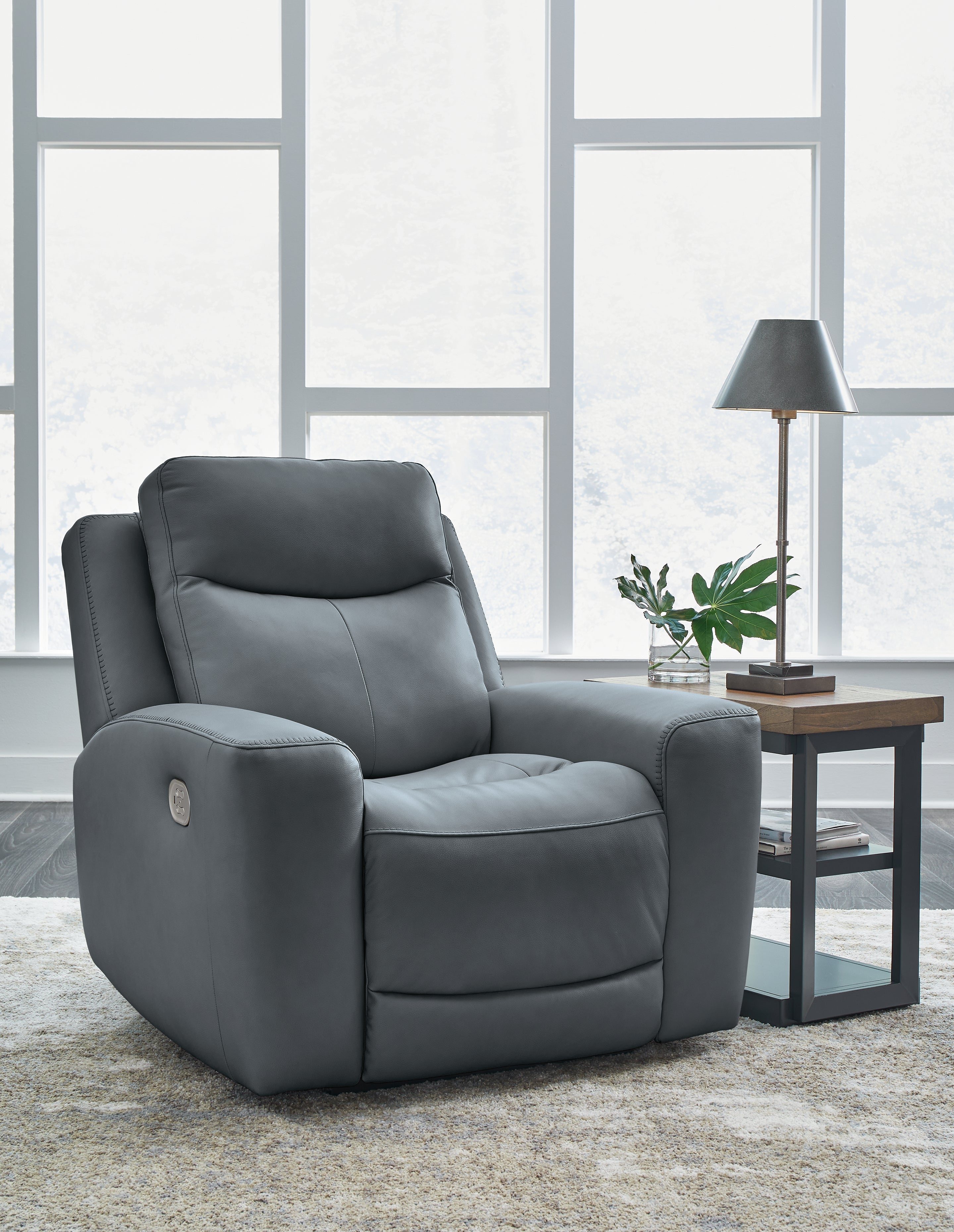 Tampa Furniture Outlet Lutz - Ashley Furniture - Mindanao Living Room - PWR Recliner/ADJ Headrest / Steel - U5950413