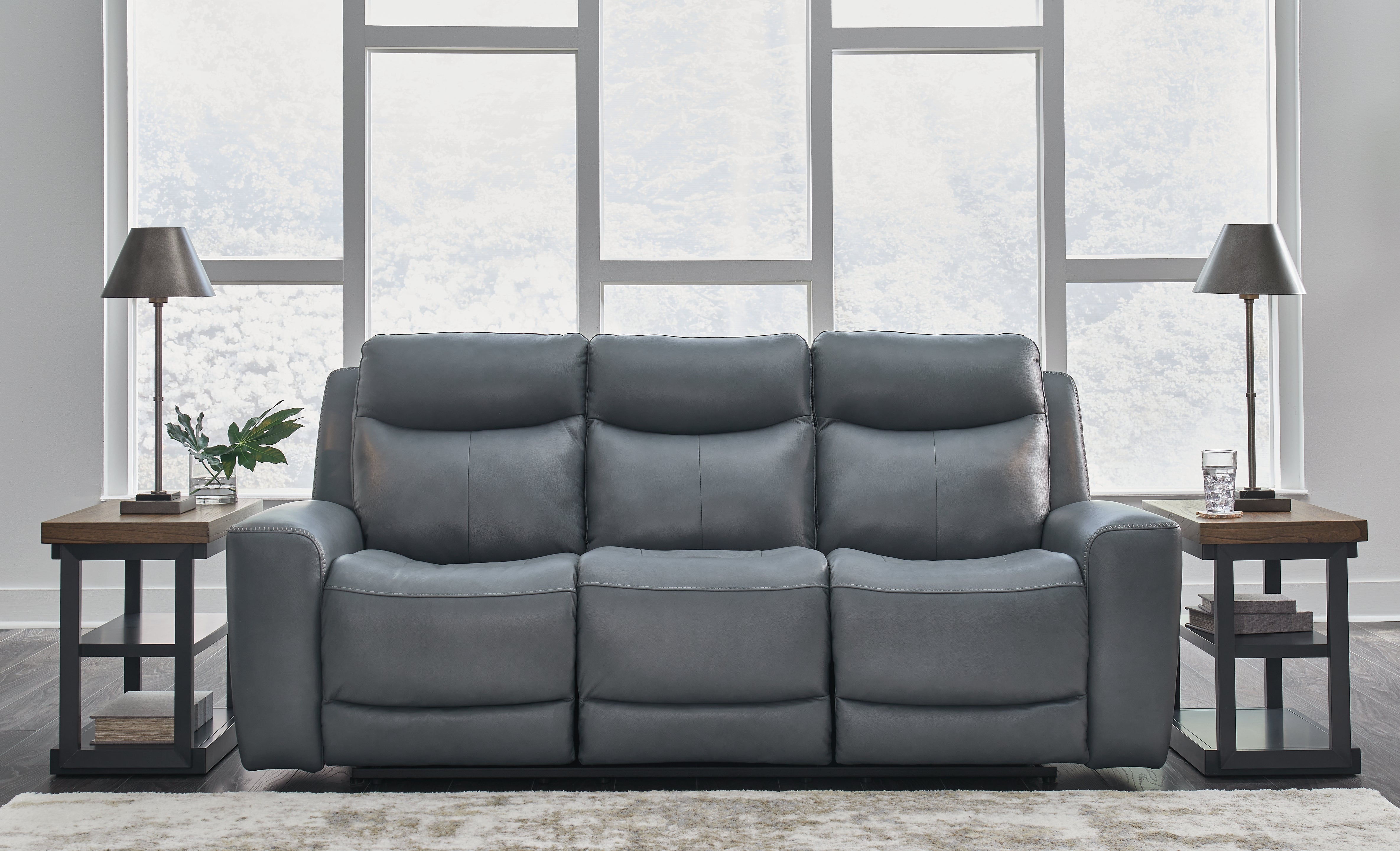 Tampa Furniture Outlet Lutz - Ashley Furniture - Mindanao Living Room - PWR REC Sofa with ADJ Headrest / Steel - U5950415