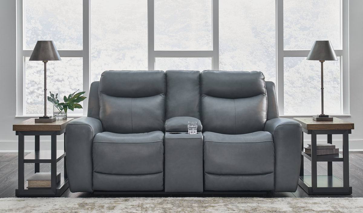 Tampa Furniture Outlet Lutz - Ashley Furniture - Mindanao Living Room - PWR REC Loveseat/CON/ADJ HDRST / Steel - U5950418