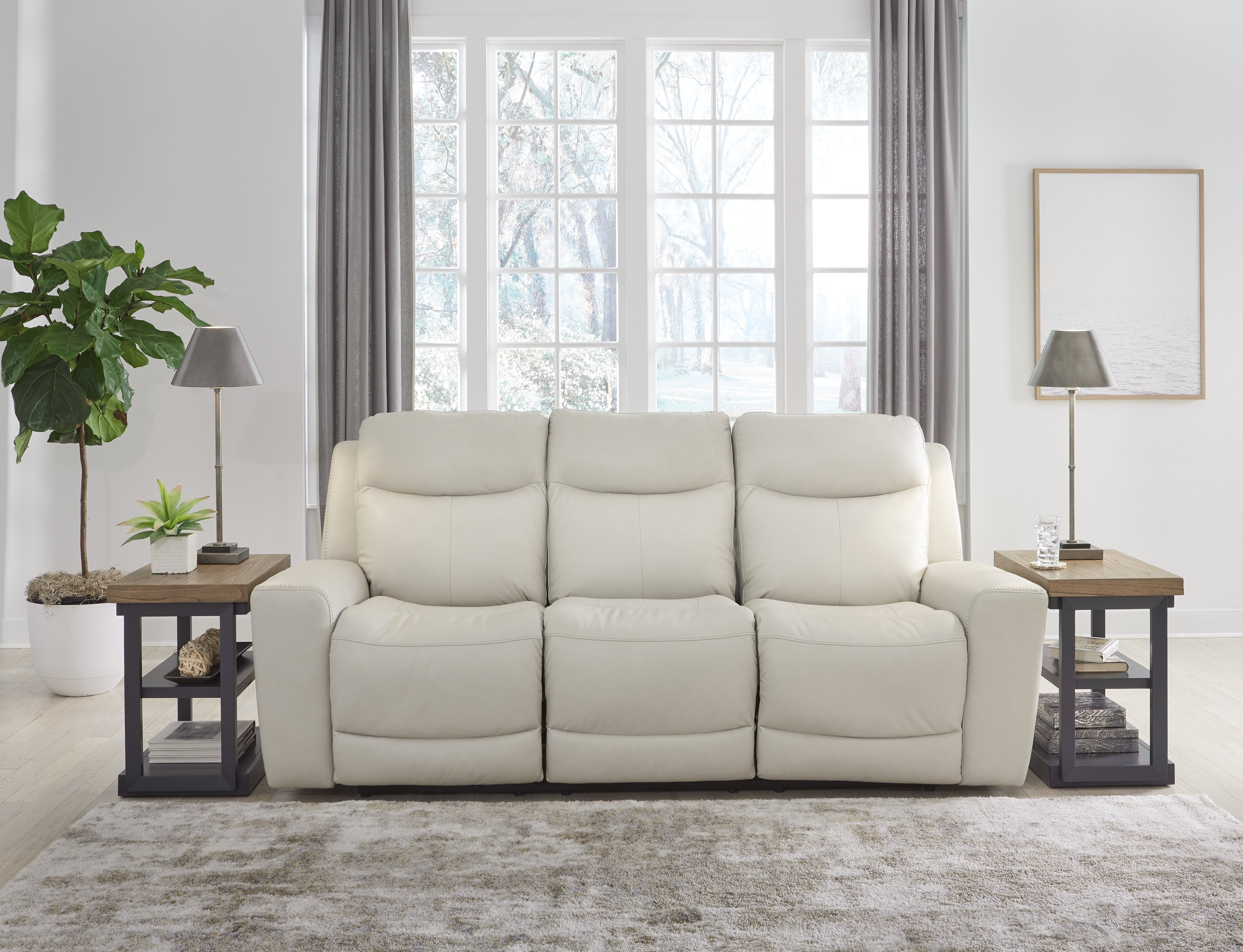 Tampa Furniture Outlet Lutz - Ashley Furniture - Mindanao Living Room - PWR REC Sofa with ADJ Headrest / Coconut - U5950515