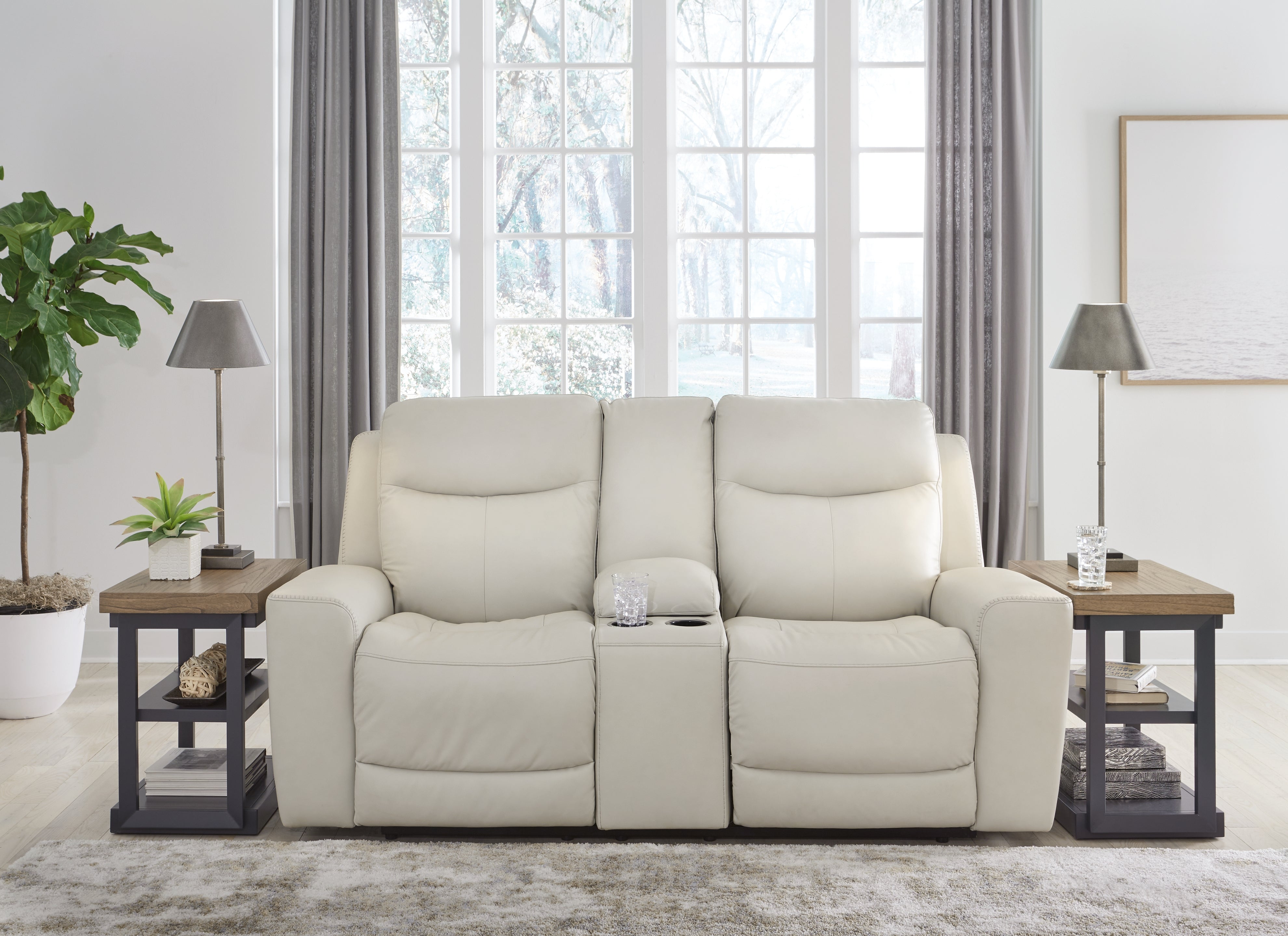 Tampa Furniture Outlet Lutz - Ashley Furniture - Mindanao Living Room - PWR REC Loveseat/CON/ADJ HDRST / Coconut - U5950518