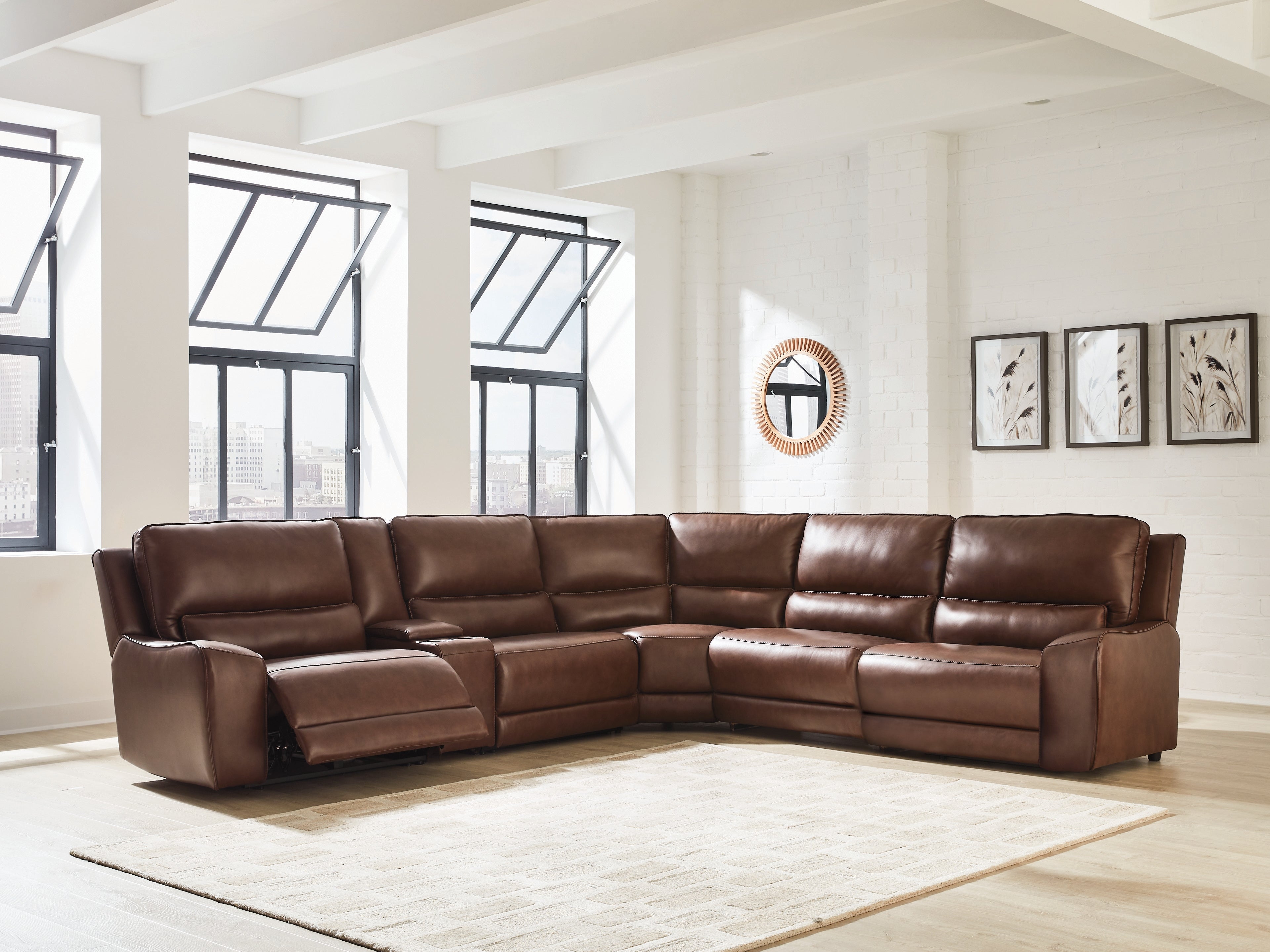 Tampa Furniture Outlet Lutz - Ashley Furniture - DeepWakes Sectional - 6-Piece Reclining Sectional with Storage Console / Canyon - PCU62607S36