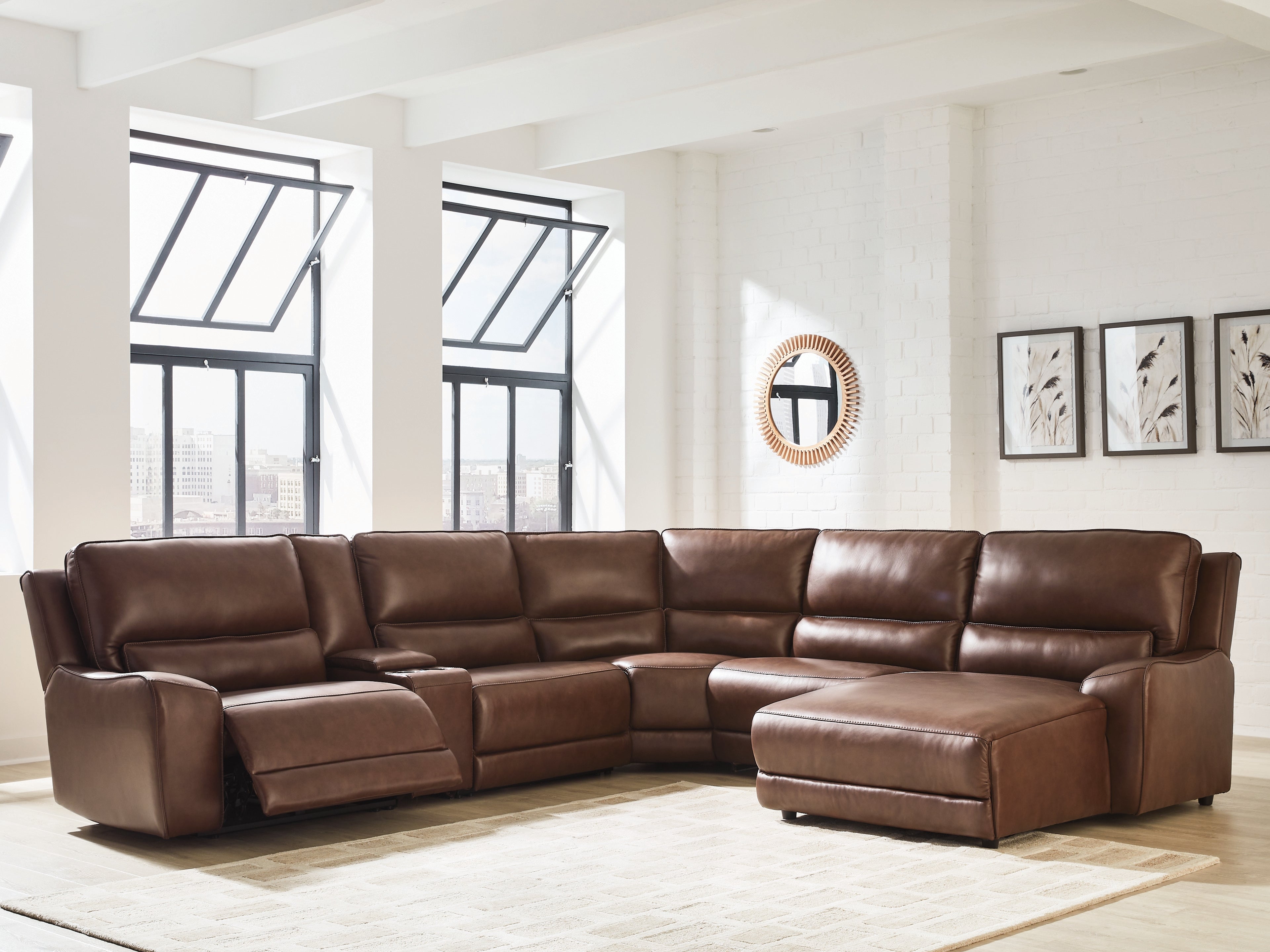 Tampa Furniture Outlet Lutz - Ashley Furniture - DeepWakes Sectional - 6-Piece Power Reclining Sectional with Chaise / Canyon - PCU62607S6