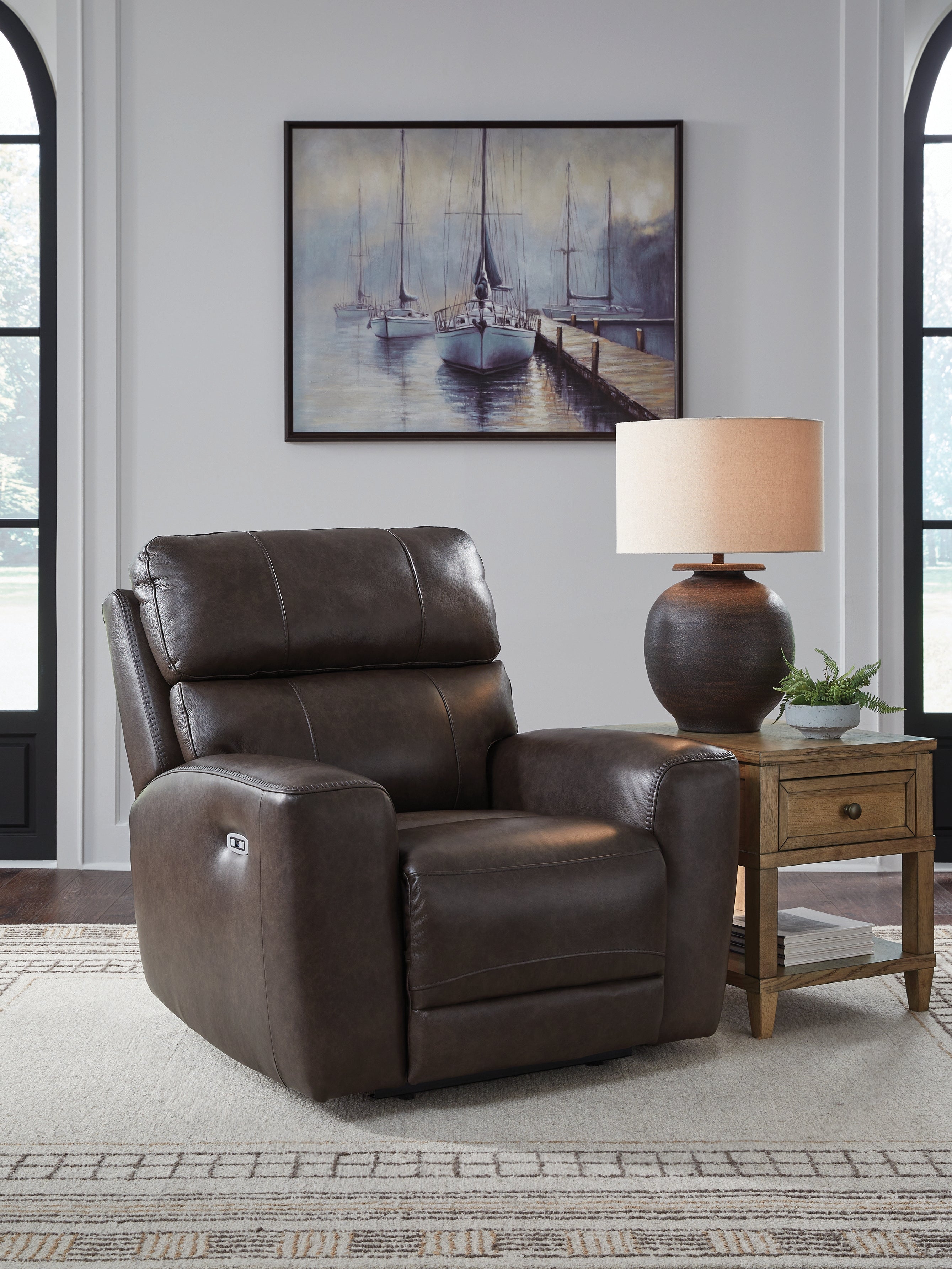 Tampa Furniture Outlet Lutz - Ashley Furniture - Crossplex Living Room - PWR Recliner/ADJ Headrest / Smoke - PCU6450613
