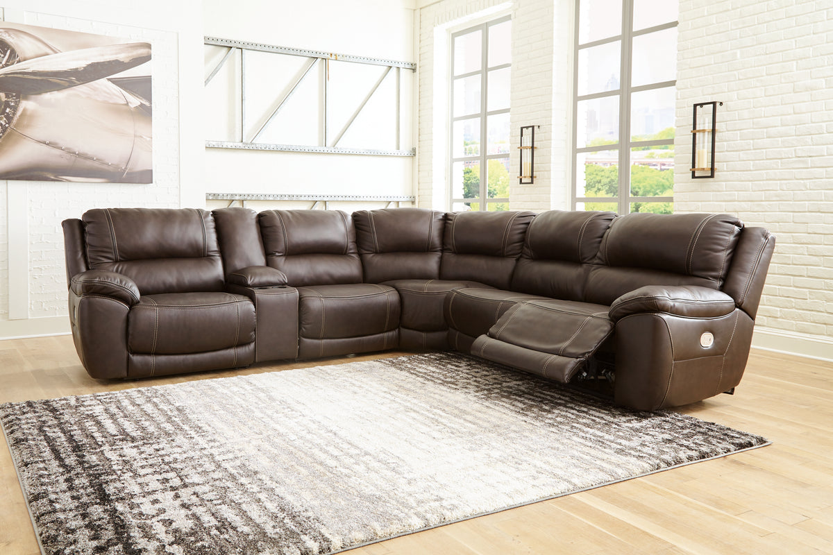 Tampa Furniture Outlet Lutz - Ashley Furniture - Dunleith Sectional - 6-Piece Power Reclining Sectional / Chocolate - U71604S2