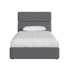Valari Twin Bed in Grey PU