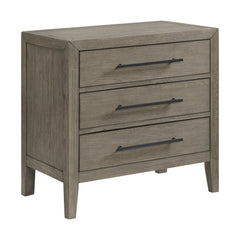 Versailles Contemporary 3-Drawer Nightstand in Grey