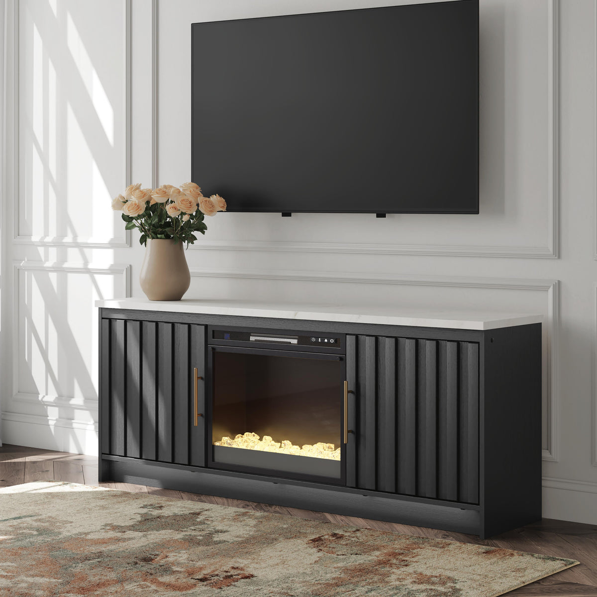 Tampa Furniture Outlet Lutz - Ashley Furniture - Cadmori 63" TV Stand with Electric Fireplace - 63" TV Stand with Electric Fireplace - W2616W1
