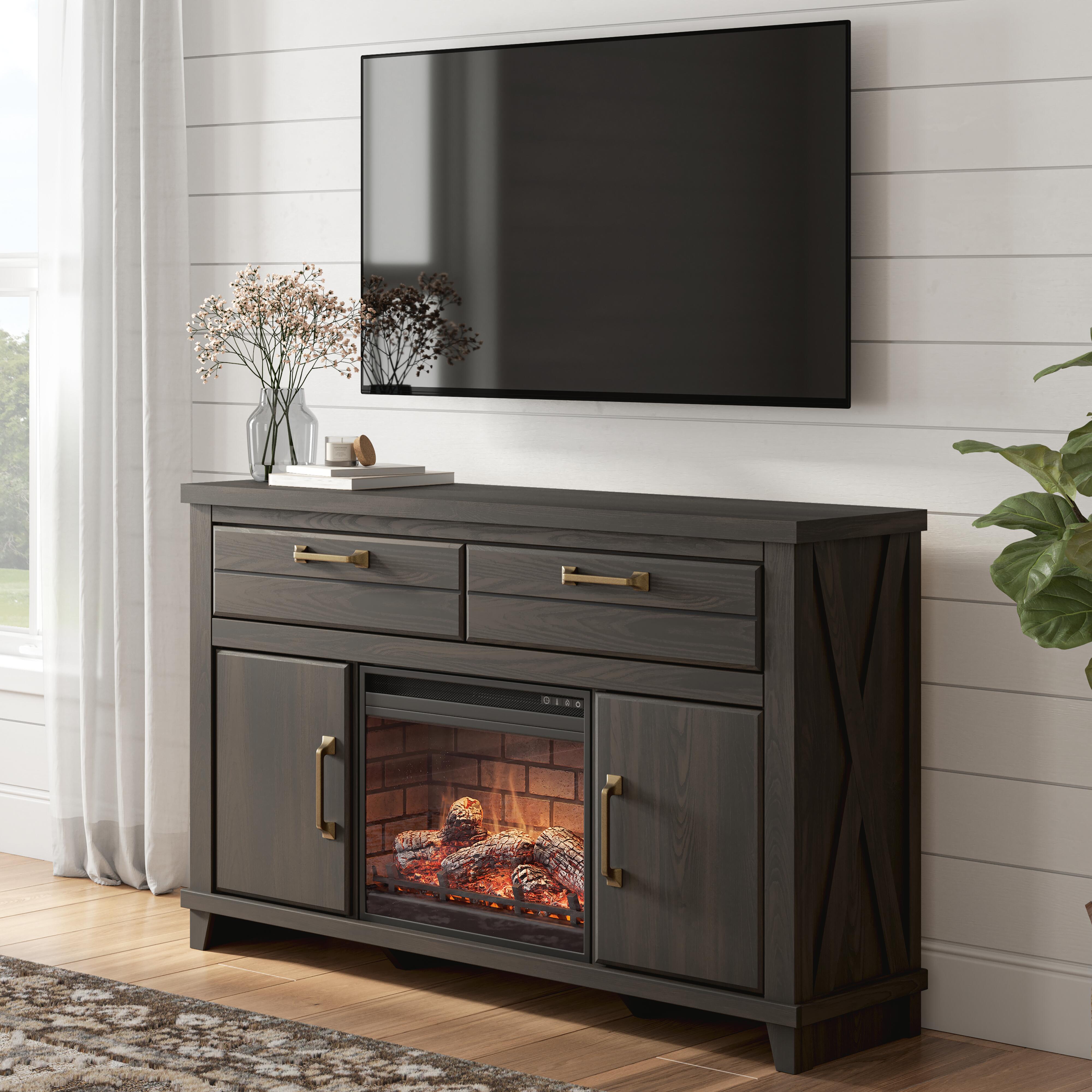 Tampa Furniture Outlet Lutz - Ashley Furniture - Brazen Valley 60" TV Stand with Electric Fireplace - 60" TV Stand with Electric Fireplace - W2648W4