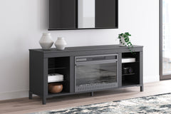 Tampa Furniture Outlet Lutz - Ashley Furniture - Cayberry TV Stand - 60" with Electric Fireplace / Black - W2721-168
