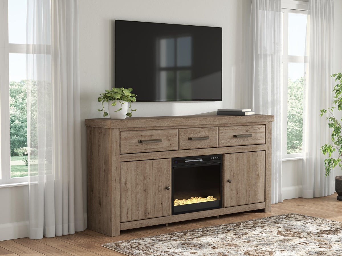 Tampa Furniture Outlet Lutz - Ashley Furniture - Garistyn 73" TV Stand with Electric Fireplace - 73" TV Stand with Electric Fireplace - W2844W4
