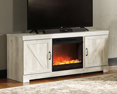 Tampa Furniture Outlet Lutz - Ashley Furniture - Bellaby 63" TV Stand with Fireplace - 63" TV Stand with Fireplace / Whitewash - W331W4