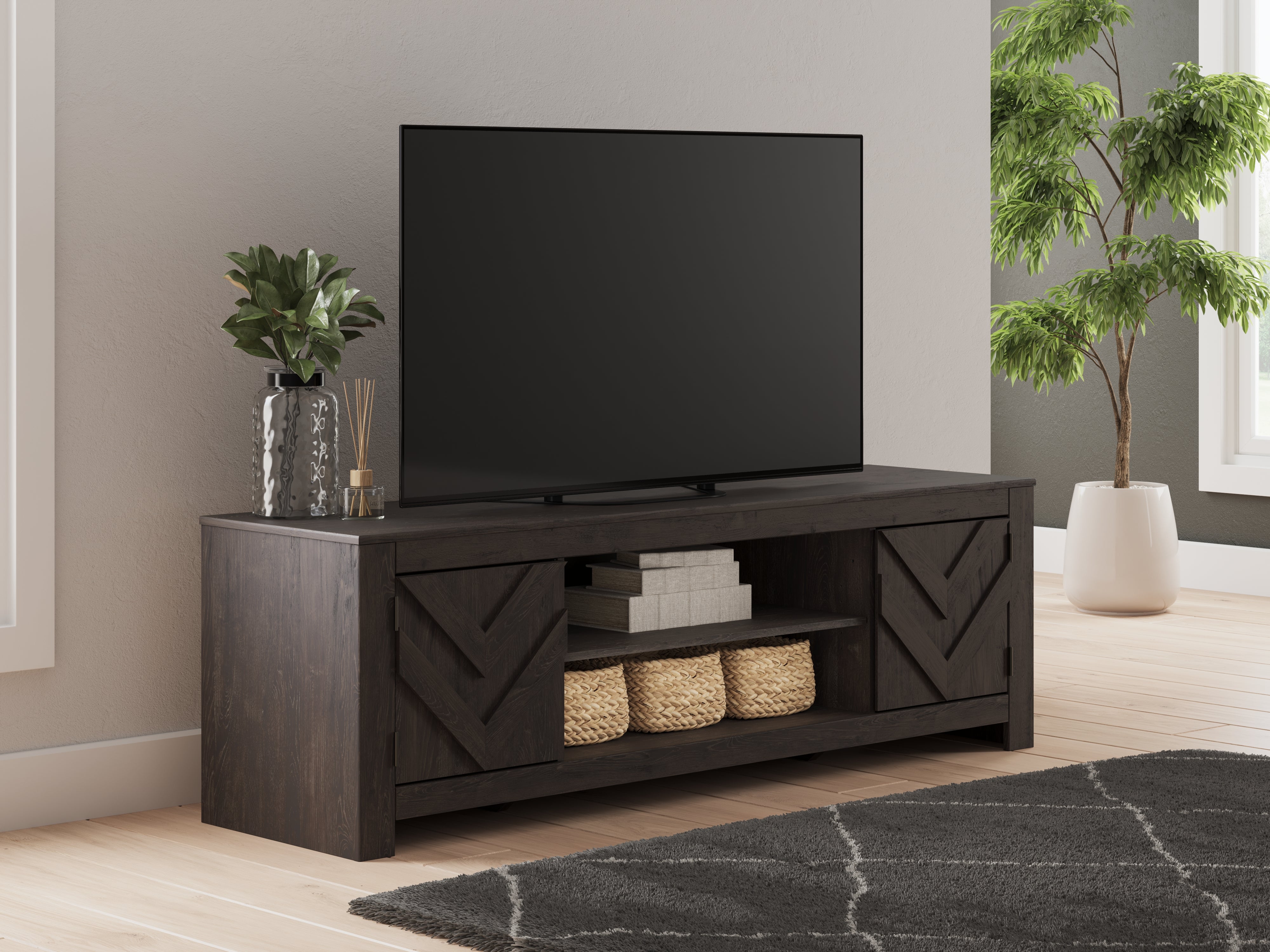 Tampa Furniture Outlet Lutz - Ashley Furniture - Cayboni TV Stand - 71" / Black - W3789-68