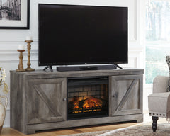 Tampa Furniture Outlet Lutz - Ashley Furniture - Wynnlow 63" TV Stand with Electric Fireplace - 63" TV Stand with Electric Fireplace / Gray - W440W9