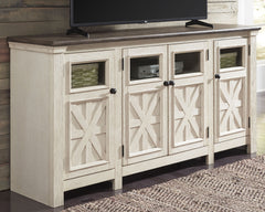 Tampa Furniture Outlet Lutz - Ashley Furniture - Bolanburg 74" TV Stand - 74" / White/Weathered Gray - W647-60