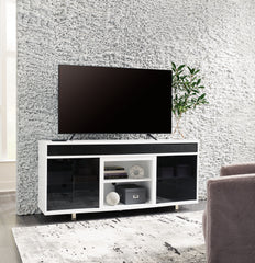 Tampa Furniture Outlet Lutz - Ashley Furniture - Gardoni 72" TV Stand - 72" / White/Black - W756-68