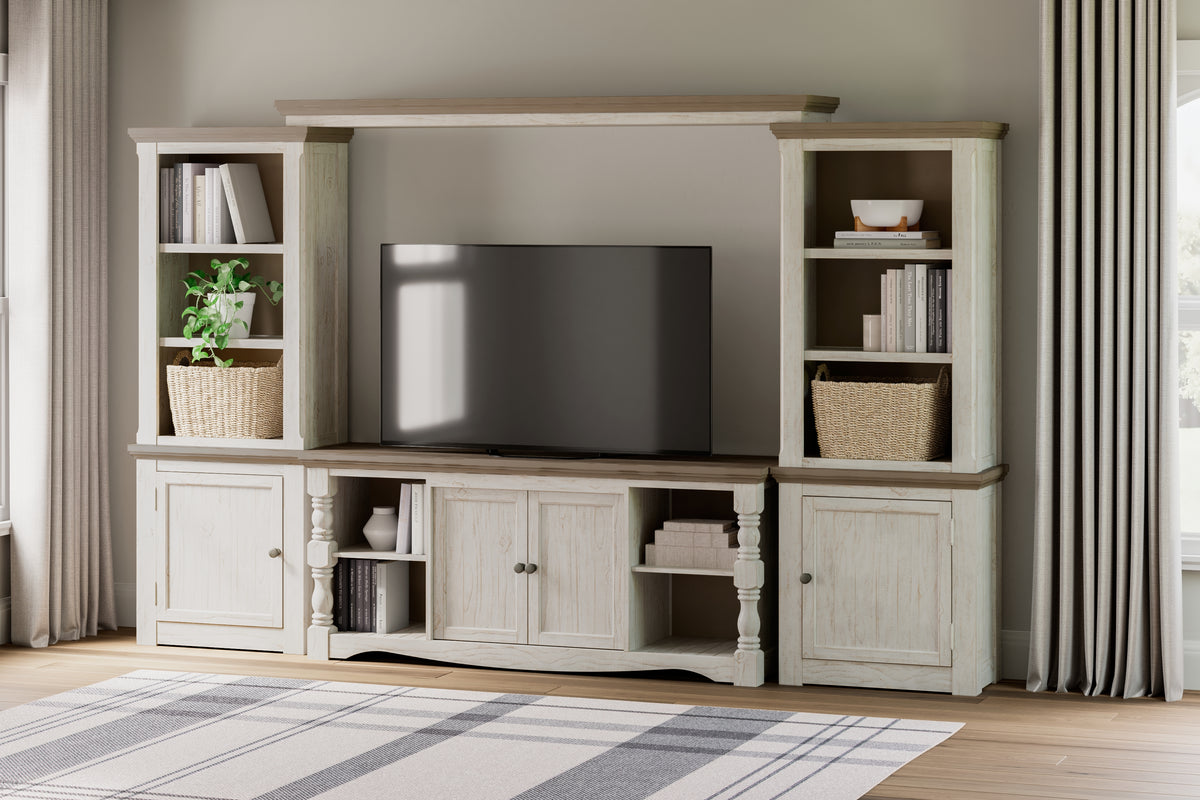 Tampa Furniture Outlet Lutz - Ashley Furniture - Havalance Entertainment Center - 4-Piece Entertainment Center / Two-tone - W814W1