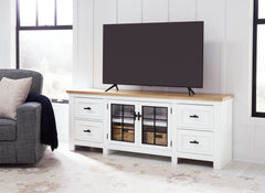 Tampa Furniture Outlet Lutz - Ashley Furniture - Ashbryn 74" TV Stand - 74" / White/Natural - W844-68