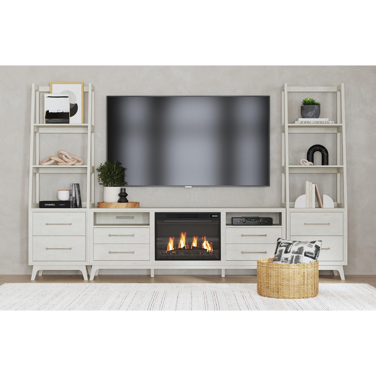 Westland 71" TV Console without Fireplace Insert in Almond – SKU LA-13000-6-TV1 | Elements